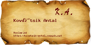 Kovátsik Antal névjegykártya